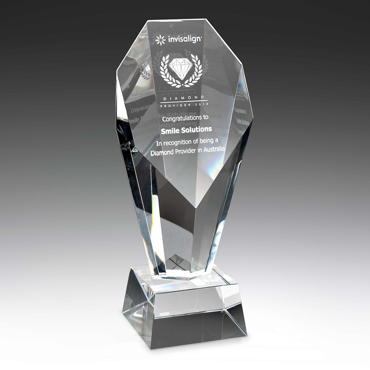 Faceted crystal award